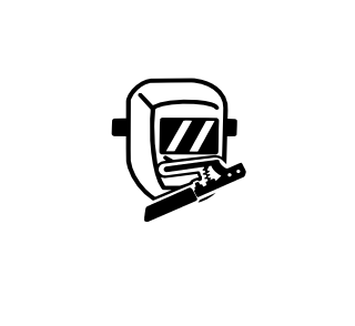Elevated Welding A stylized image of a welding helmet with the text: Elevated Welding